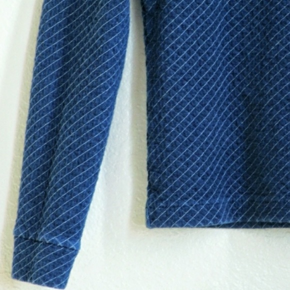 J. CREW Quilted Navy Crop Sweatshirt - Picture 6 of 8